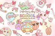 Valentine at School Clipart Bundle, an Education Illustration by Huxmay (Thumbnail 1 of 7)