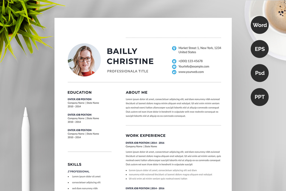 Minimalist Resume/CV Template, a Resume Template by Aspect_Studio (Photo 1 of 4)