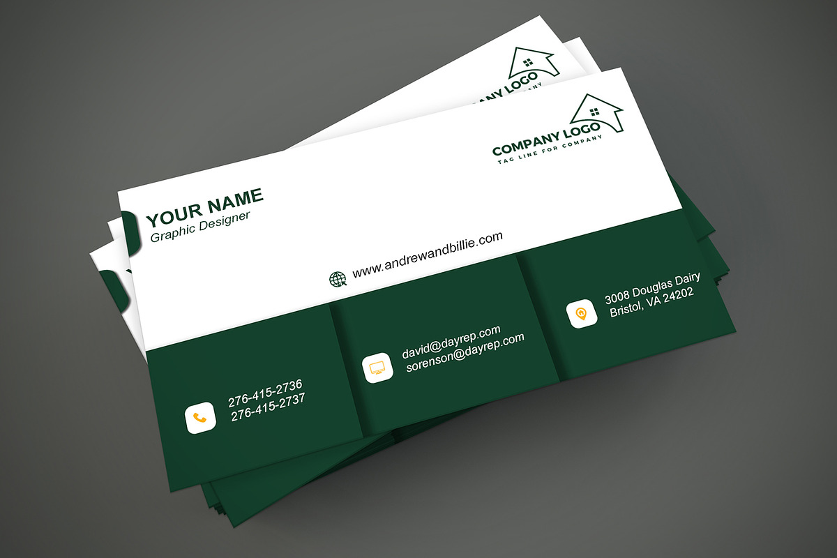 Minimal Estate Broker Card PSD preview 5