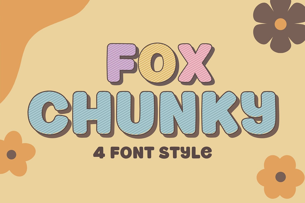 Fox Chunky : 4 Font Style, a Handwritten Font by Fox7 By Rattana (Photo 1 of 13)