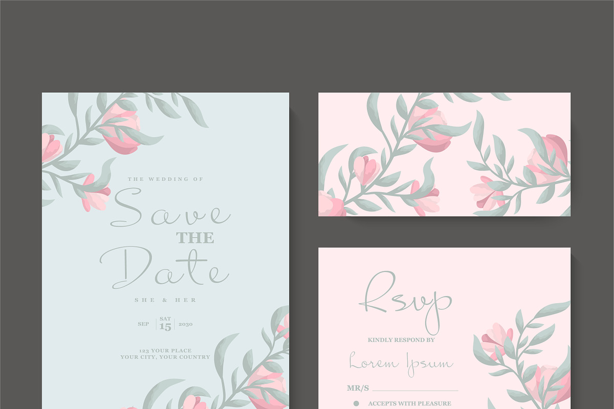 Wedding Invitation, save the date., an Invitation Template by Doodle_flower