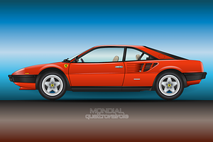 Ferrari Mondial Quattrovalvole 1982, a Transportation Illustration by frizio