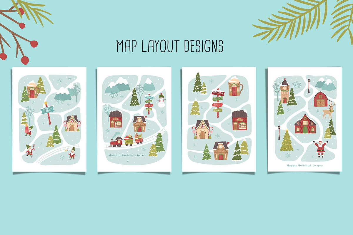 Holiday Santa Village Illustrations, a Background Graphic by CreativeChristiana (Photo 9 of 15)