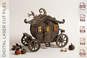 Halloween Pumpkin Carriage Laser Cut, an Object Graphic by WoodoraCut (Thumbnail 3 of 8)