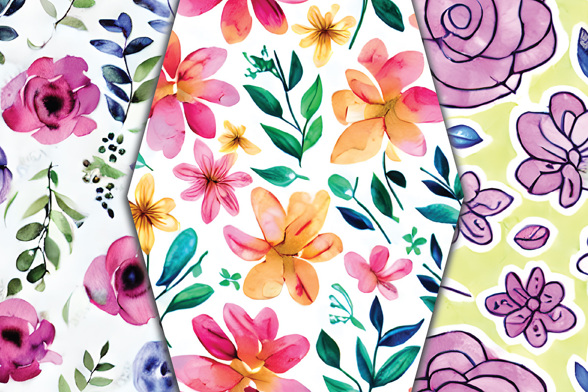 vintage floral pattern digital paper, a Pattern Graphic by jannatulpakhi (Photo 3 of 3)