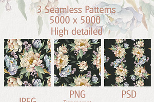 Watercolor Flowers Bloom Set