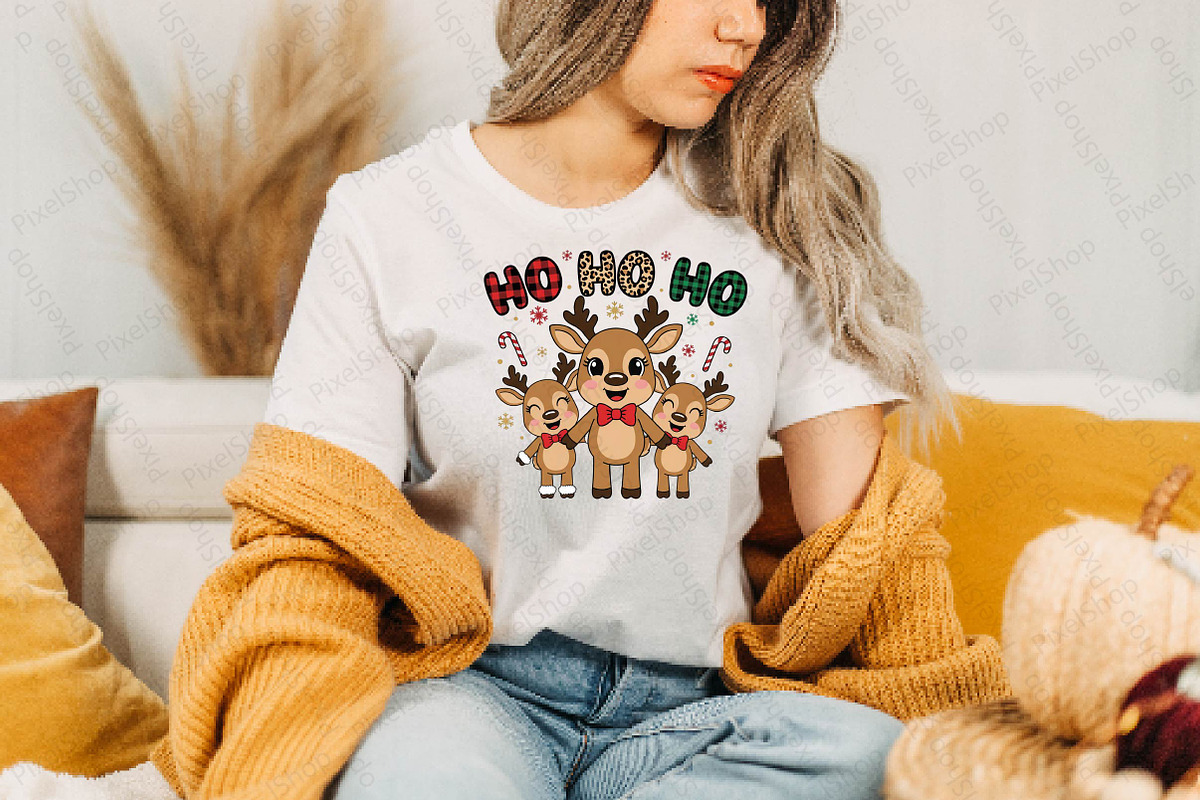 Ho Ho Ho Reindeer Christmas PNG, an Illustration by DreamPrint404 (Photo 4 of 7)