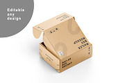 Square Kraft Mailer Box Mockup Set, a Packaging Mockup by pixelmock (Thumbnail 5 of 19)