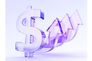 Hologram glass 3d dollar sign with, a Finance Illustration by Marozhkastudio