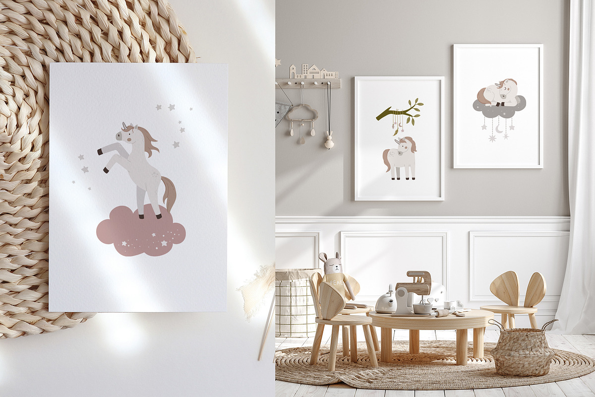 Unicorns, Moon & Rainbow, an Animal Illustration by Nadezhda Mikhailova (Photo 14 of 16)