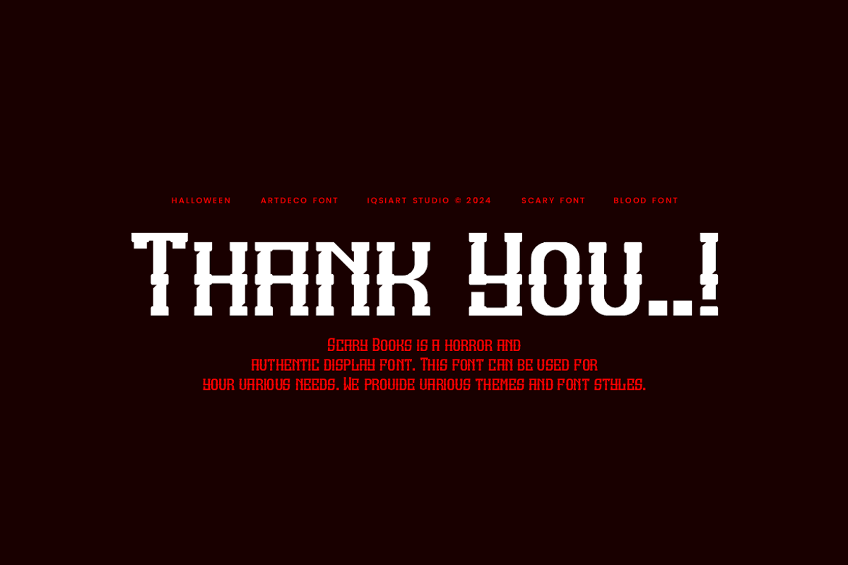 Scary Books - Horror Font, a Slab Serif Font by Iqsiart Studio (Photo 6 of 7)