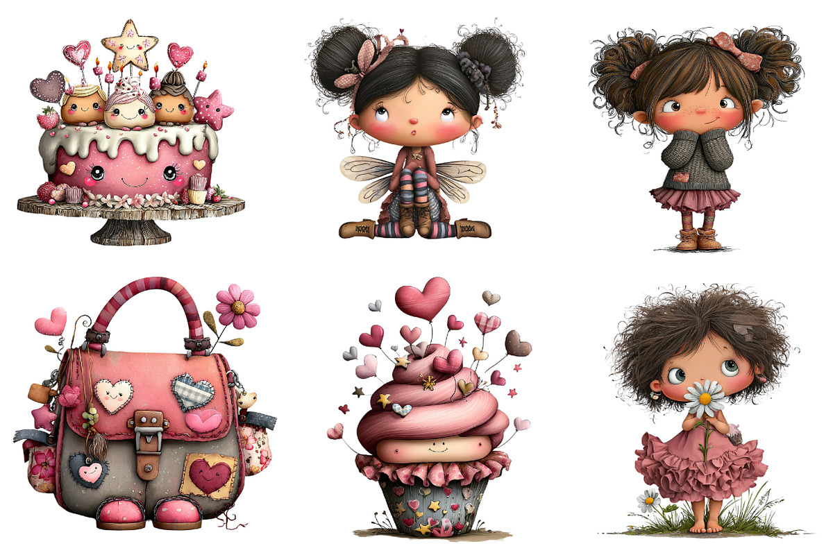 Flowers and Girls Clipart Bundle, an Illustration by CreationArt (Photo 2 of 5)