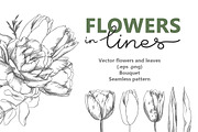 Flowers in line, an Illustration by katyabuslaeva (Thumbnail 1 of 7)