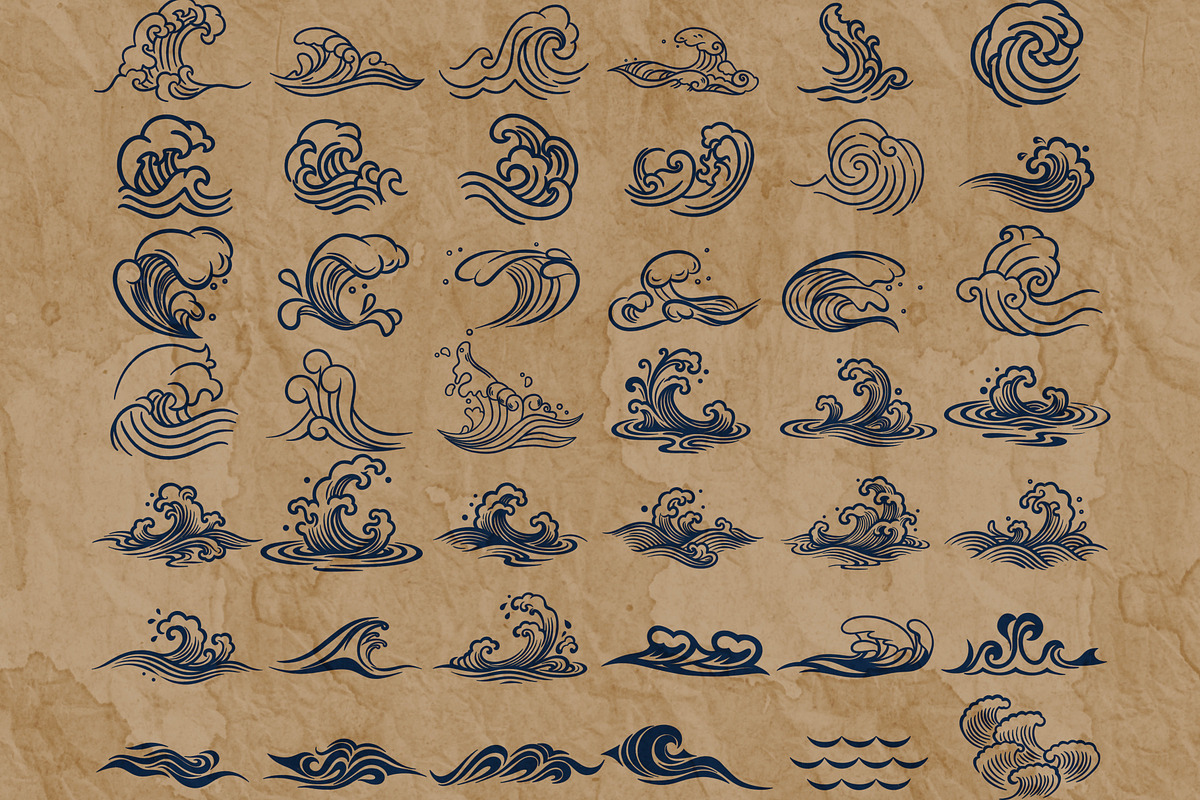 Japanese water pattern Procreate, a Brush Add-On by TheWhiteCatLab (Photo 4 of 4)
