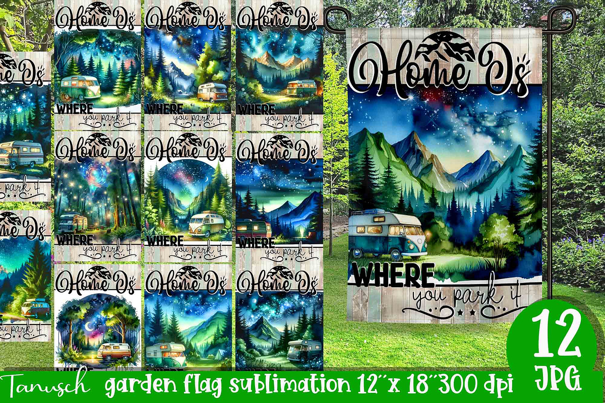 watercolor camping bundle, a Templates & Theme by TanuschArts (Photo 4 of 10)