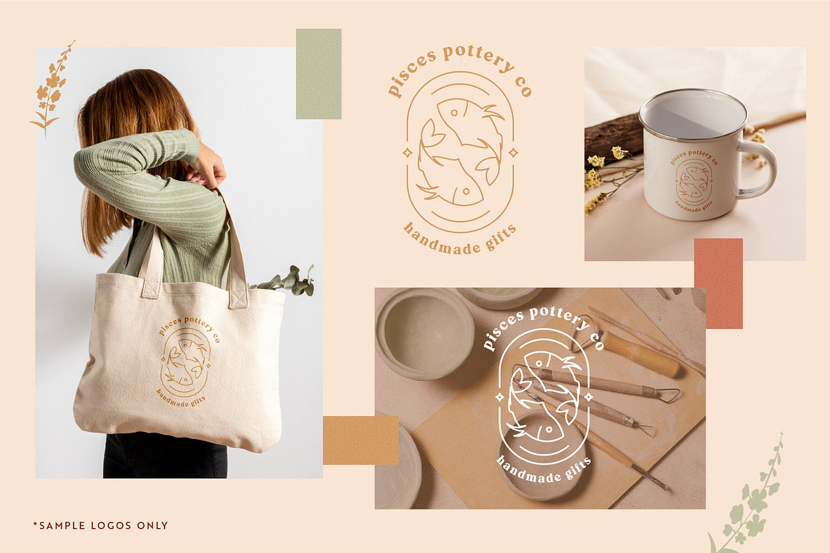 Coastal Line Art Logo Bundle, a Branding & Logo Template by Ellen Carty Design (Photo 10 of 11)