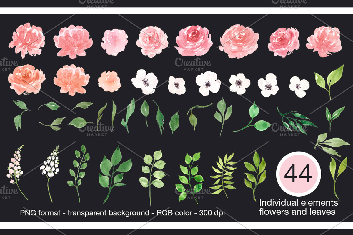 Watercolor flower Clip Art - Elise, an Illustration by Elly Studio (Photo 4 of 8)