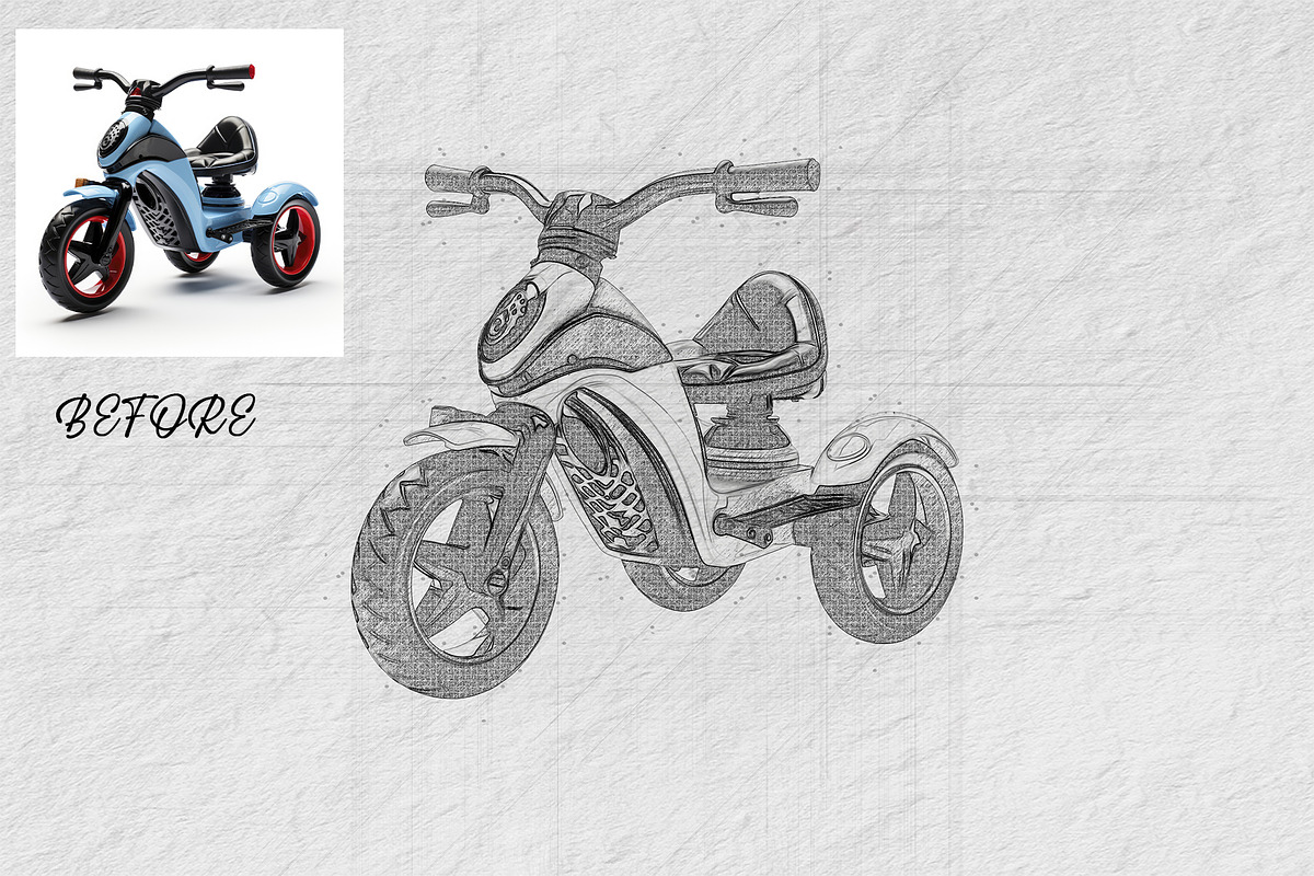 Line Art Photo Template, an Action Add-On by 3d_model_tifotizi (Photo 2 of 3)