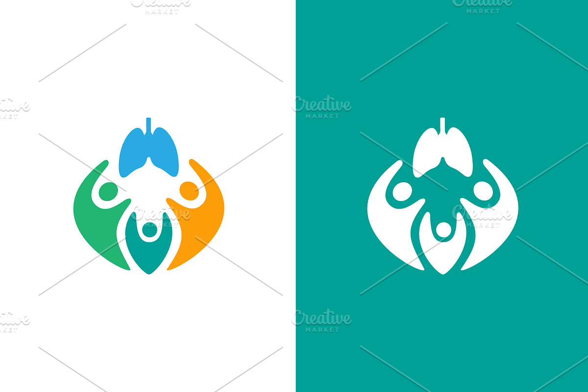 Lungs and family logo combination, a Healthcare Illustration by GraphiShop