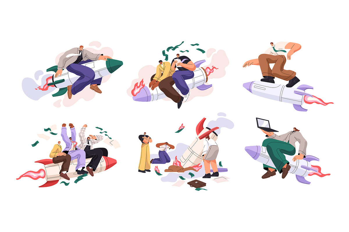 Business people set. Startup concept, a Person Illustration by PaperTrident (Photo 1 of 13)