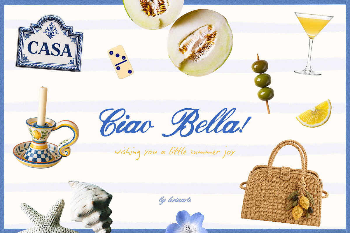 Italian Summer Collage Pack, an Object Graphic by lerinartstudio (Photo 10 of 10)