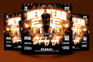 New Year Eve 2025 Party Flyer, a Flyer Template by RTXdesinger99
