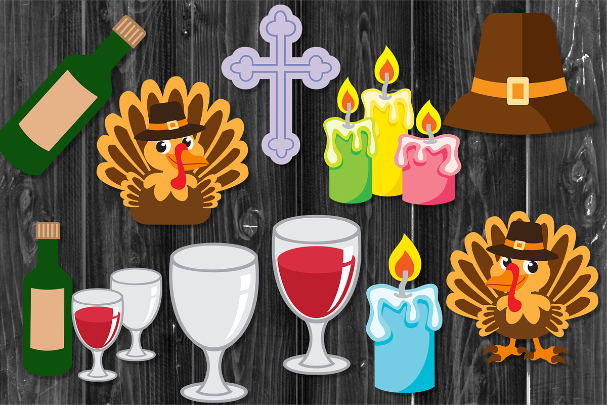 Thanksgiving Clipart Set No Outline, a Seasonal Illustration by V Design Creator (Photo 5 of 8)