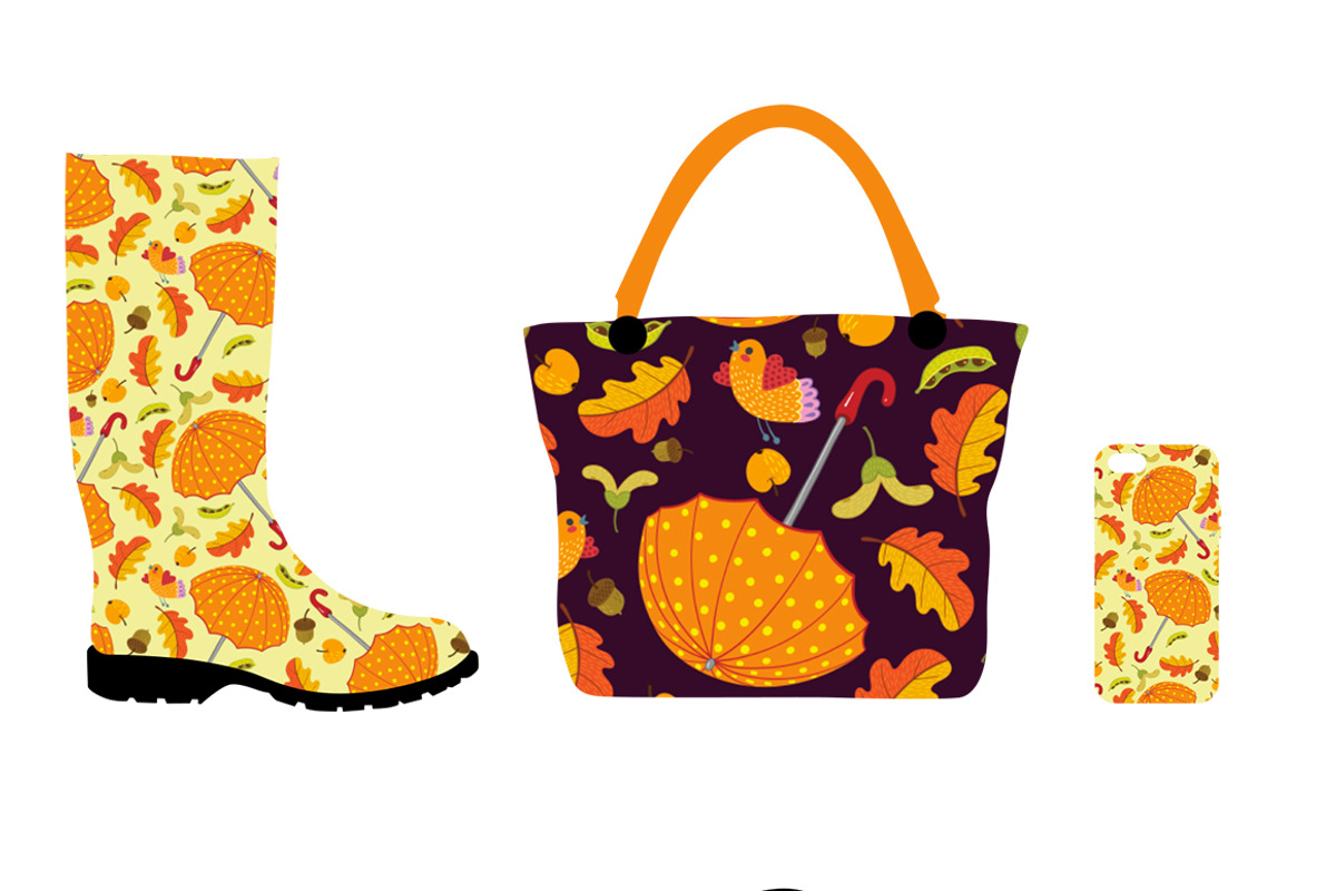 Fall background umbrella pattern preview 2