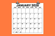 2028 Square 12x12 Large No. Calendar, a Stationery Template by Running With Foxes (Thumbnail 1 of 5)