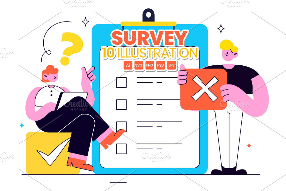 10 Survey Vector Illustration, a Technology Illustration by denayunebgt (Photo 1 of 4)