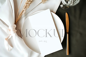 Dinner Menu Mockup, Menu Mockup 4x8