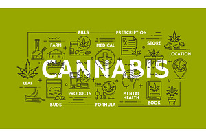 CBD and marijuana, medical cannabis, a Healthcare Illustration by Vector Tradition