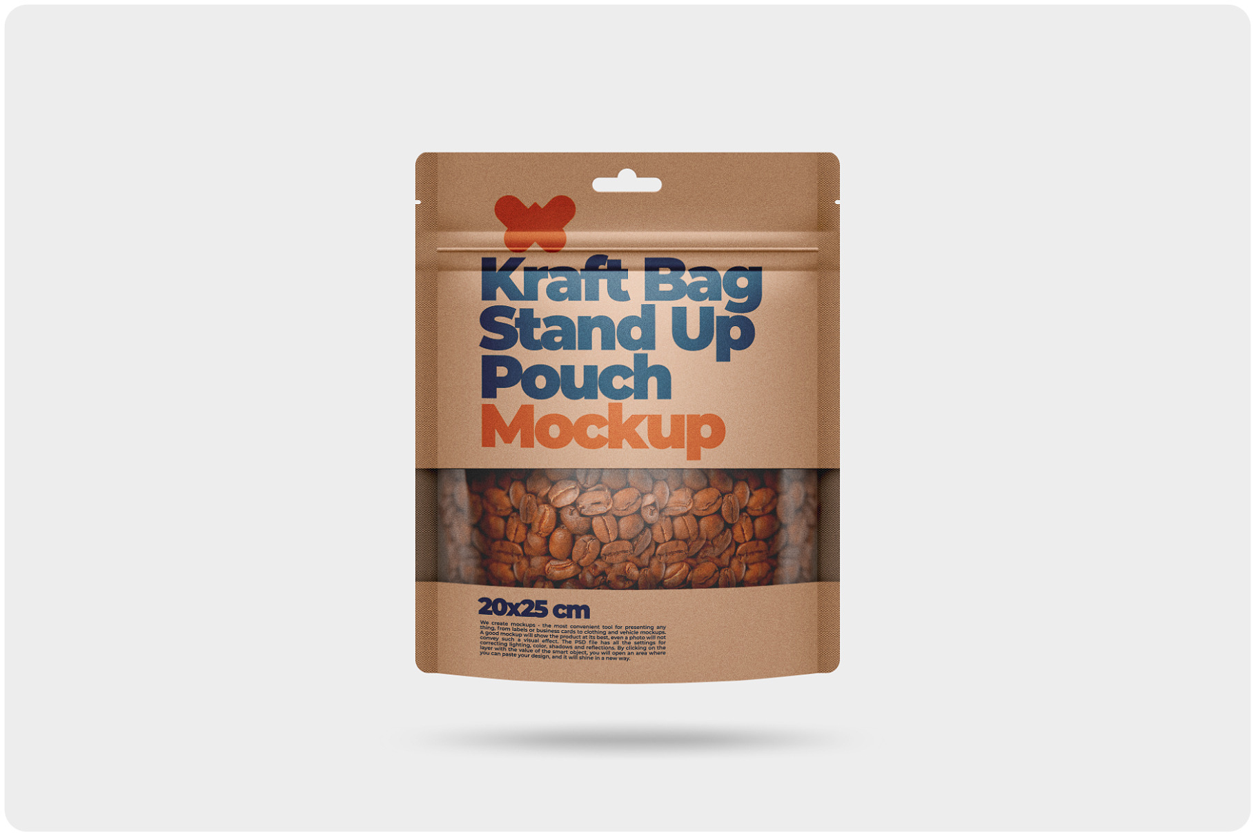 Kraft Stand Up Pouch Doy-pack Mockup, a Packaging Mockup by Reformer Mockup