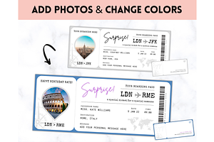 EDITABLE Boarding Pass Template