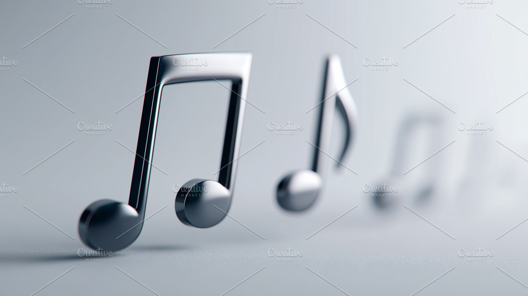 Modern 3D metallic music notes, an Arts & Entertainment Photo by MistyDay