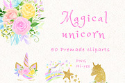 Magical unicorn clipart, an Illustration by heyiamalice (Thumbnail 5 of 12)