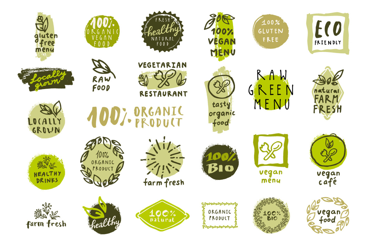 Organic Food Labels, a Branding & Logo Template by Soulful Vectors