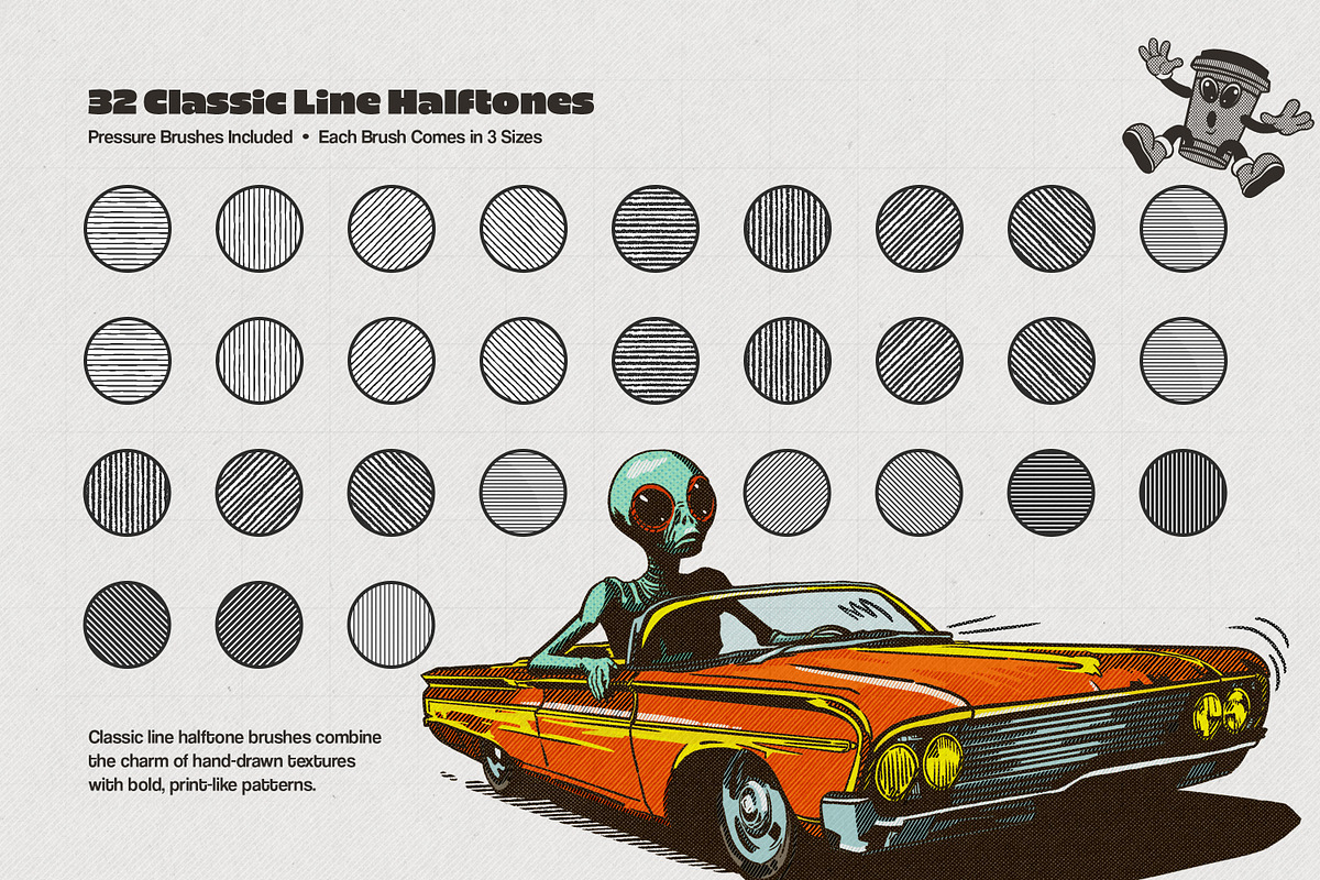 Multi App Retro Halftone Brushes, a Brush Add-On by brushapes.com (Photo 6 of 12)