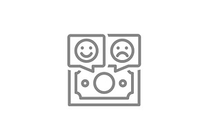 Money with happy and sad faces in, an Object Illustration by GraphiShop