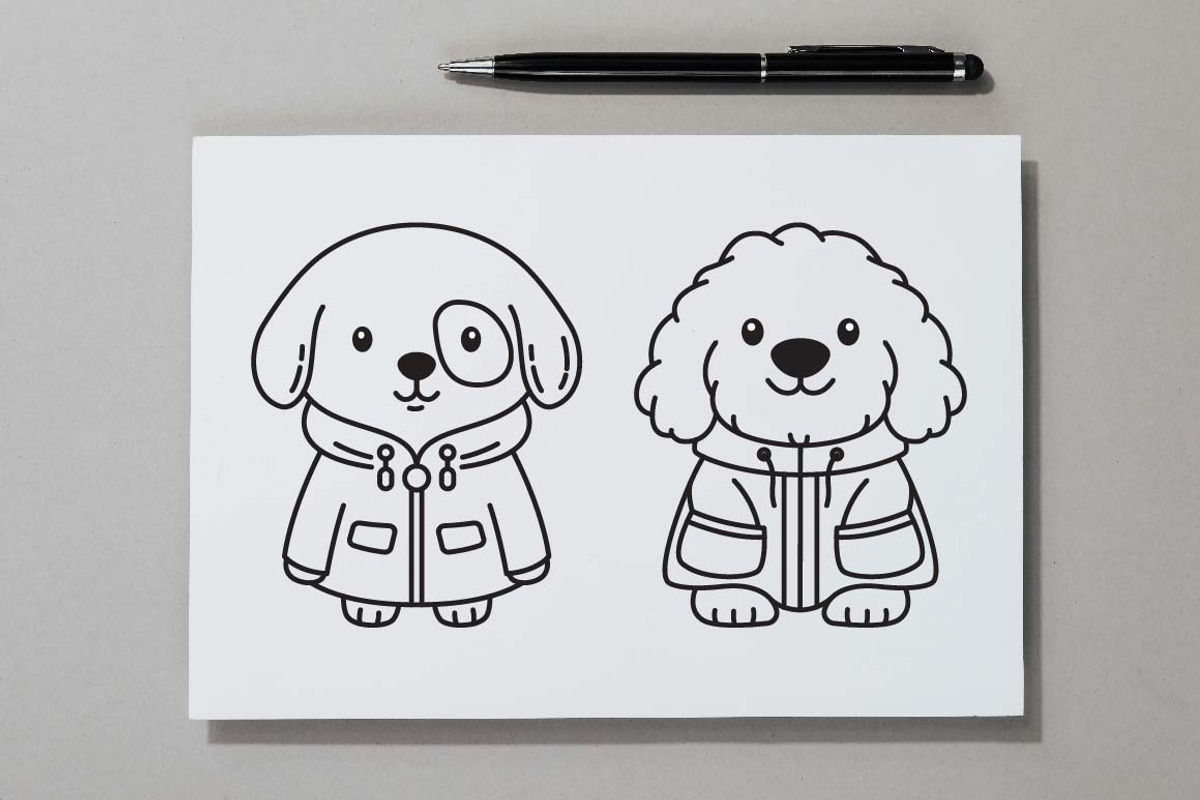 12 Cute Dog Wearing Jacket Coat, an Animal Illustration by jongcreative (Photo 2 of 6)