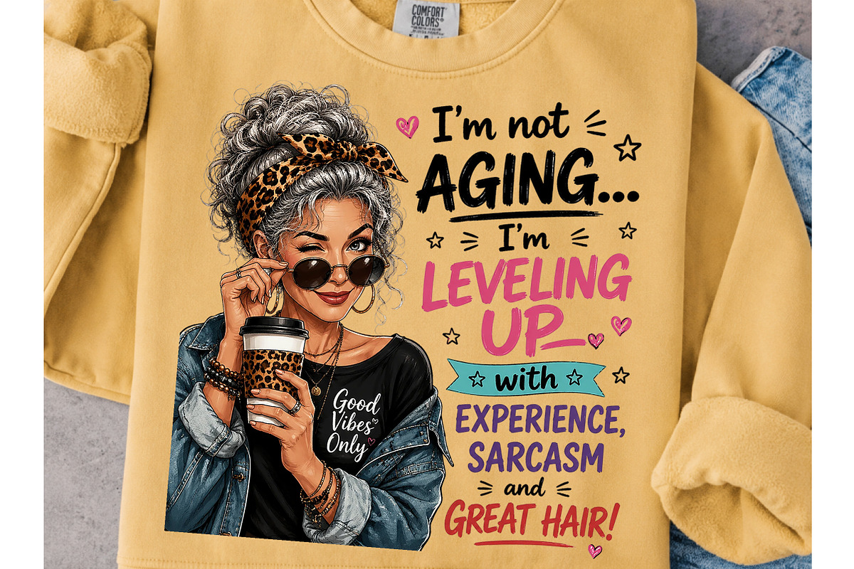 Silver Hair Sass Funny Aging PNG, a Seasonal Illustration by Craft Nest (Photo 3 of 5)