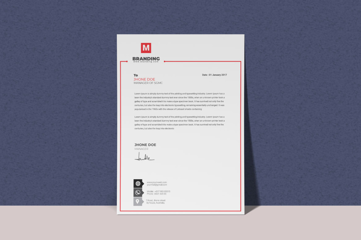 Professional Letterhead Template, a Stationery Template by BrandlyTemplate (Photo 2 of 3)