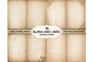 Lined & Blank Junk Journal Kit PDF