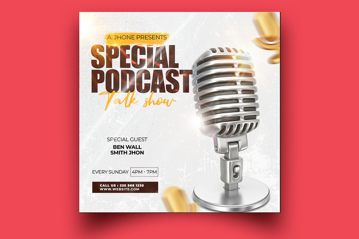 podcast  banner for social media, a Social Media Template by graphic bakers (Photo 3 of 3)