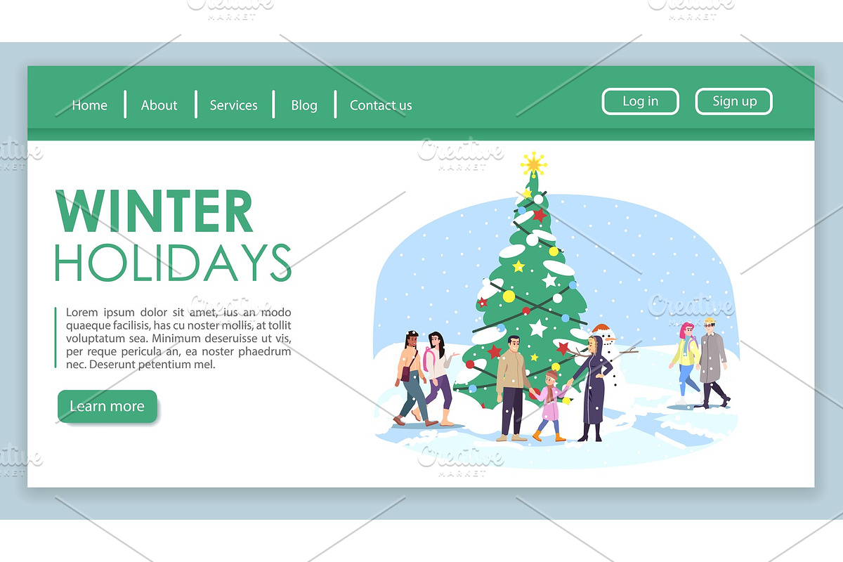 Winter holidays landing page, a Landing Page Template by IMG Visuals