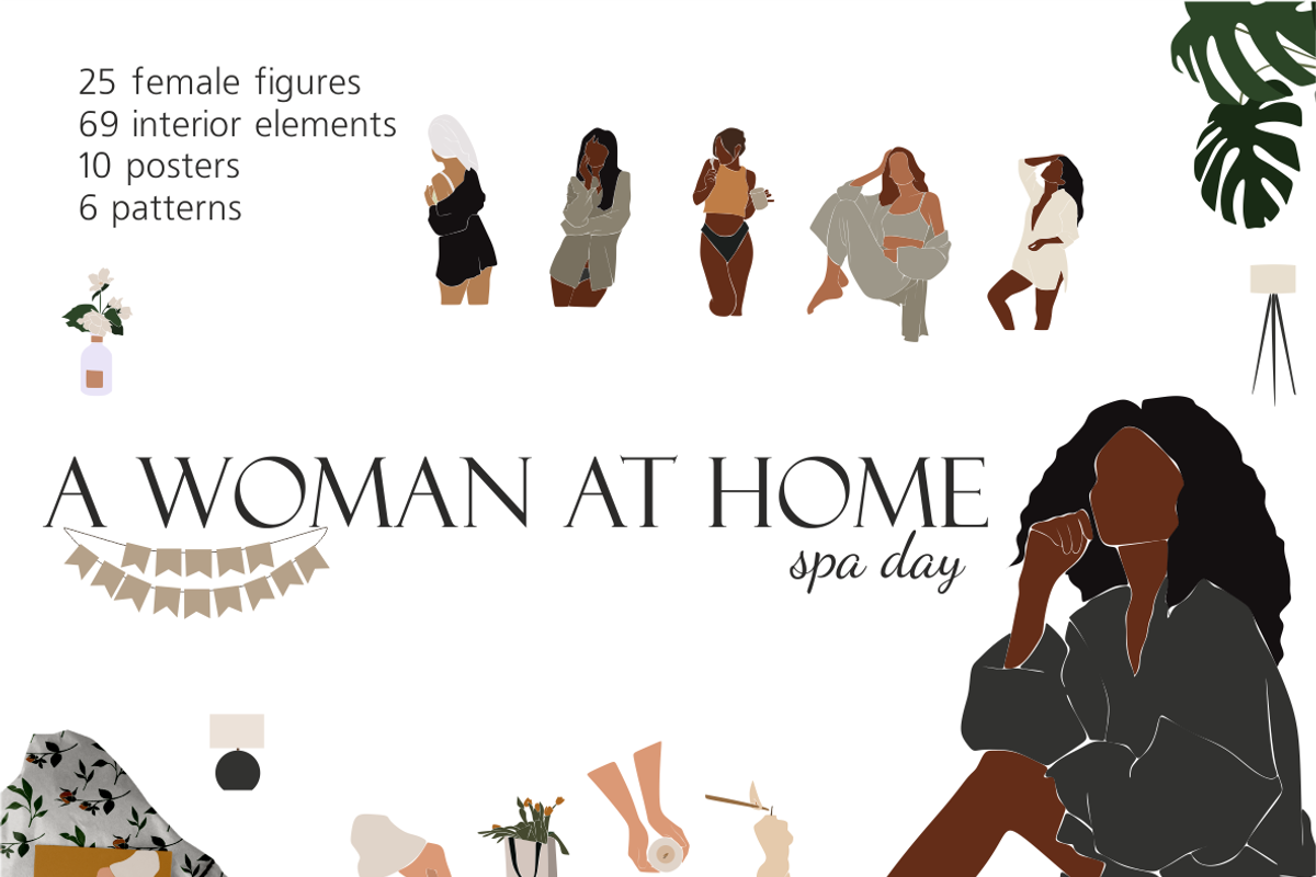 Woman in the house, spa day, an Illustration by Yana_mide (Photo 1 of 10)