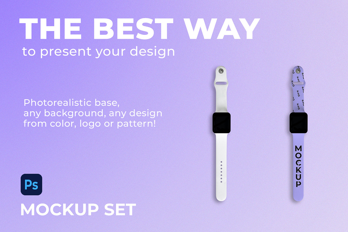 Apple watch band mockup, a Wearable Device Mockup by tinuwiell (Photo 2 of 3)