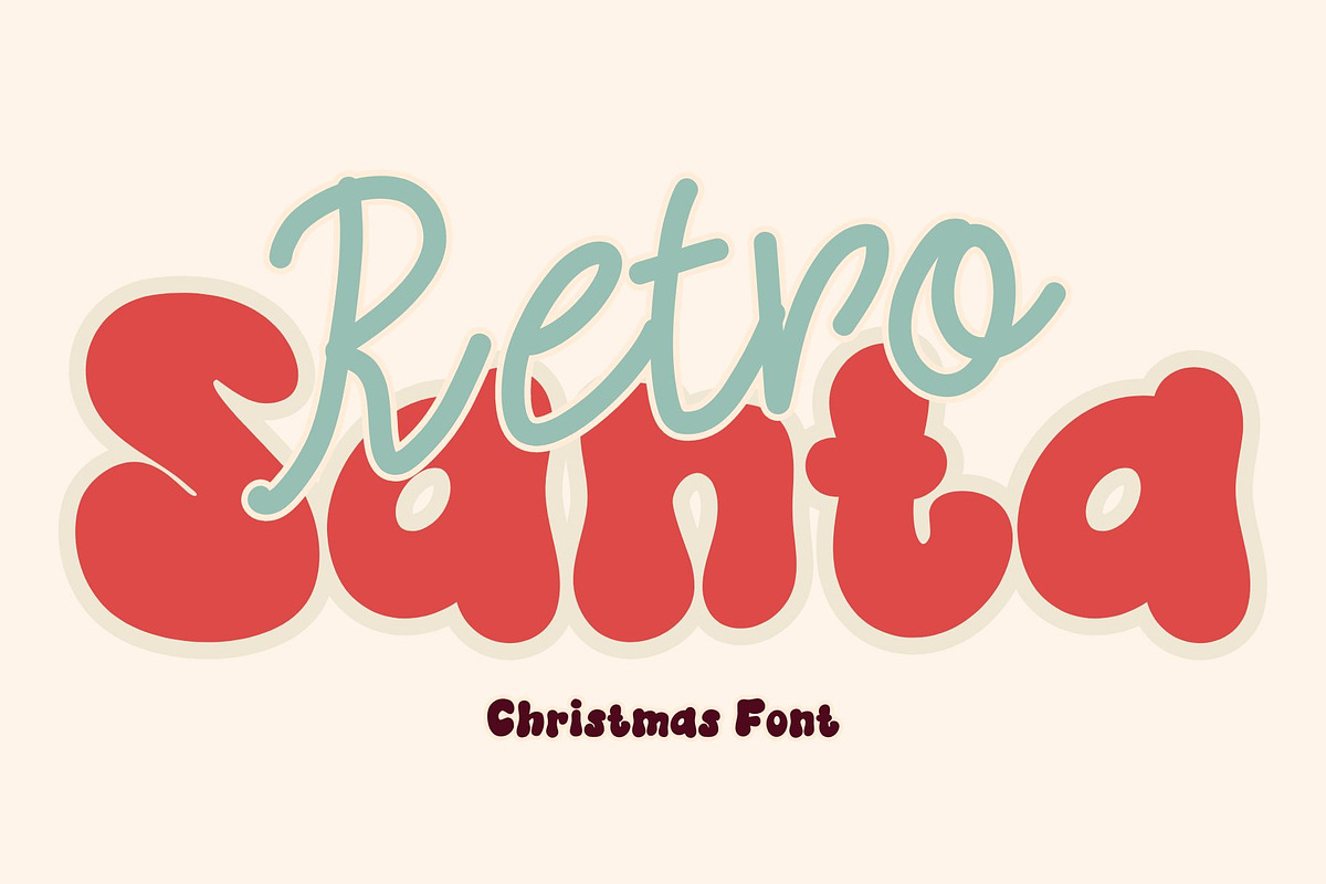 Retro Santa is a retro groovy font, a Script Font by Brown Cupple (Photo 1 of 9)