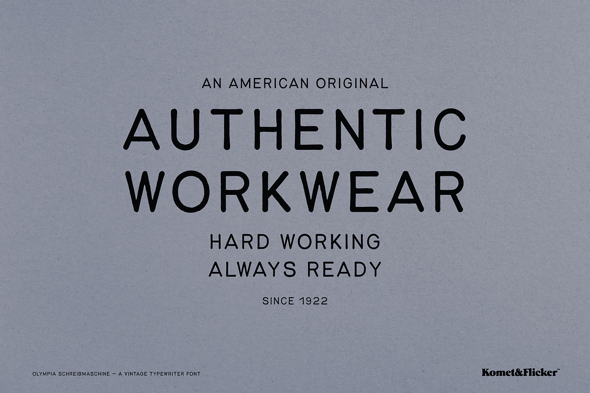 Olympia Schreibmaschine, a Sans Serif Font by Komet & Flicker (Photo 10 of 14)
