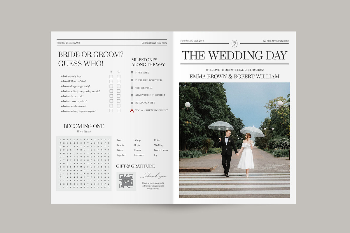 Wedding Day Program Template, a Brochure Template by BrandPacks (Photo 2 of 5)